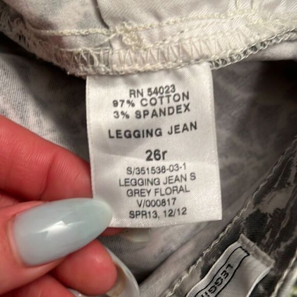 Gap 1969 Women's Gray Floral Mid-Rise Skinny Legging Jeans - Picture 8 of 8